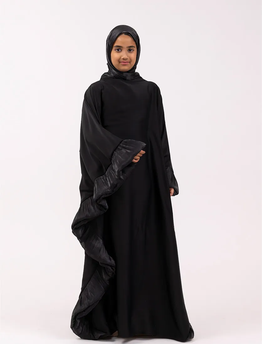 Black Girls Organza Trim Kaftan